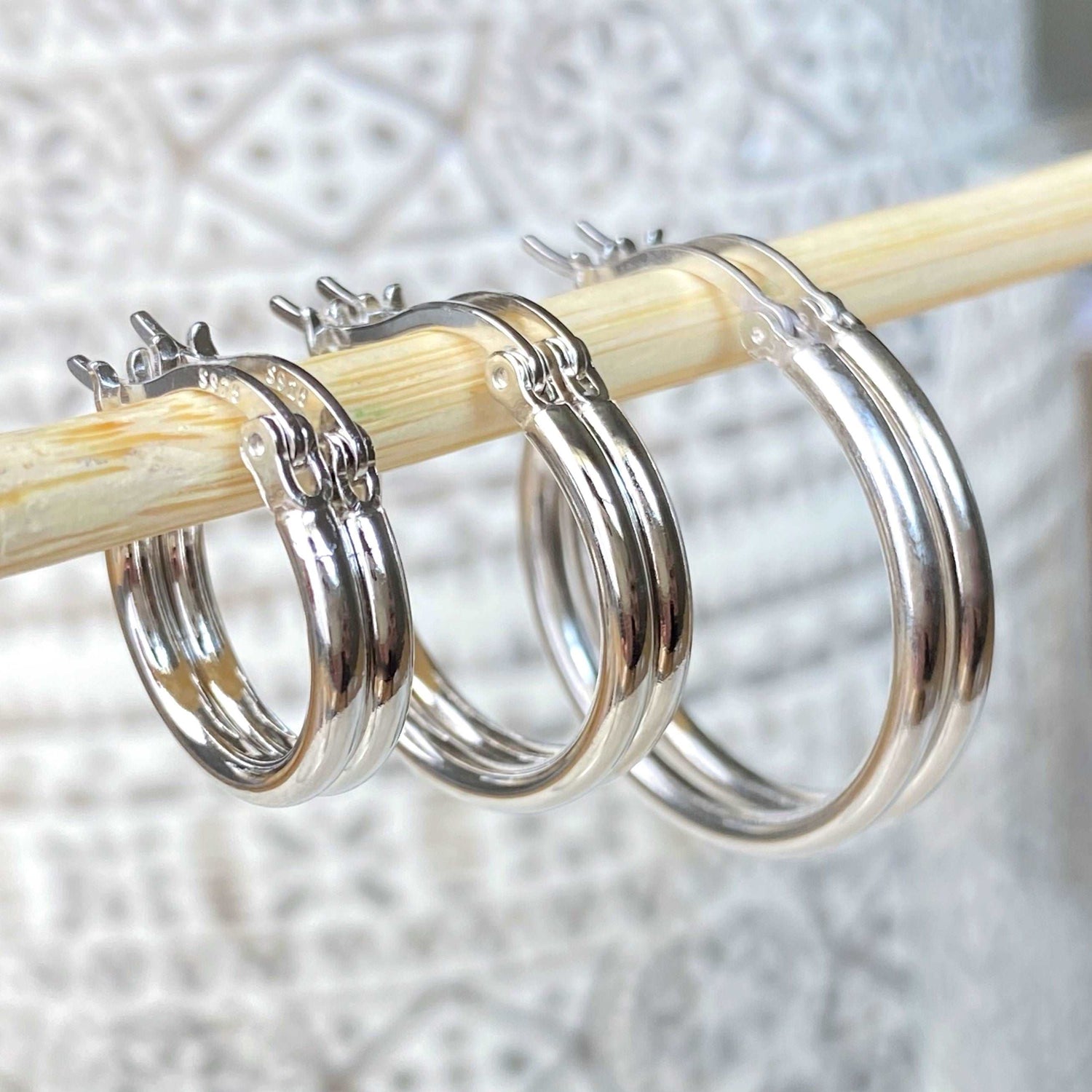 PyP JEWELERS Hoop Earrings S925 Sterling Silver, Gold and Rose Gold | Sold as a Pair 15mm, 20mm or 25mm Hoops